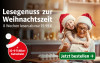 Werbebanner: Lesegenuss zur Weihnachtszeit. 8 Wochen lesen ab 19,99 €. Inklusive 10€ Tchibo Gutschein.